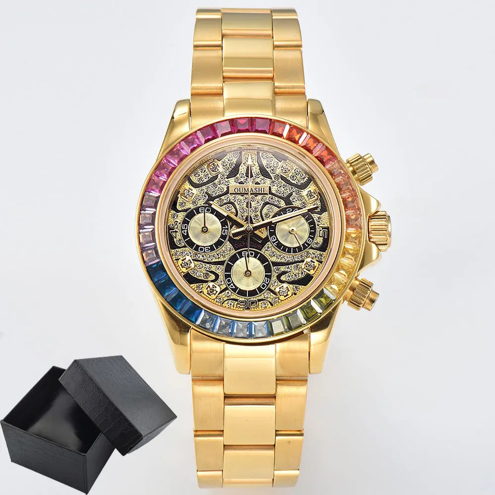 39.3mm Luxury Watch Men's Chronograph New GEMS watch Business Watch Men's VK63 Men's Chronograph watch VK63 Waterproof 10ATM