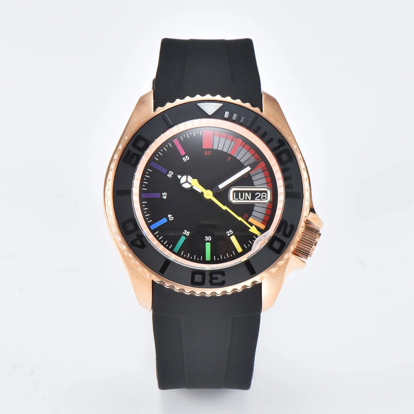 men Watch OUMASHI brand WATCH NH36 Watch NH35 Rainbow Dial Automatic mechanical movement sapphire rubber belt waterproof watch