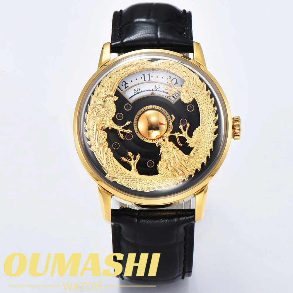 42mm Men's luxury watch Automatic Mechanical movement 316L stainless steel Watch Dragon Double Calendar Casual wear watch