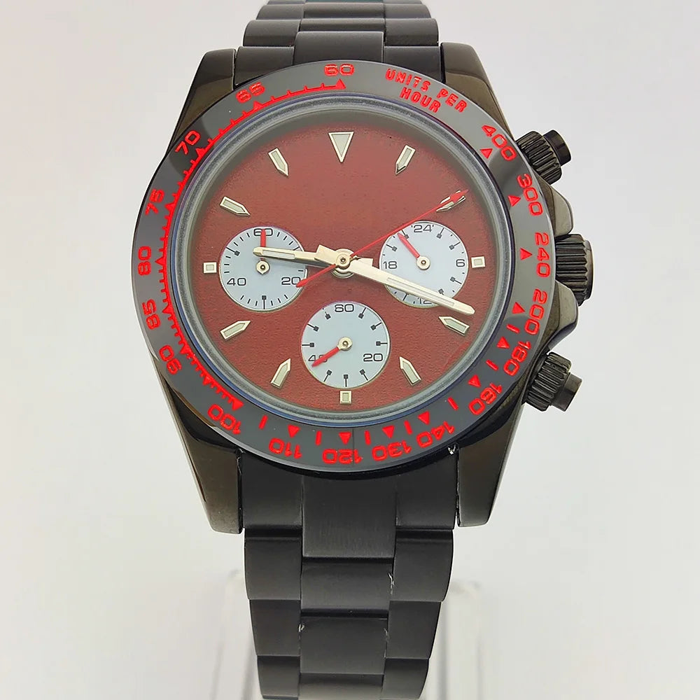 luxury 39.3mm watches VK63 Watch New Custom dial Men's watch Luxury quartz watch VK63 Sport Chronograph Sapphire Glass watch men