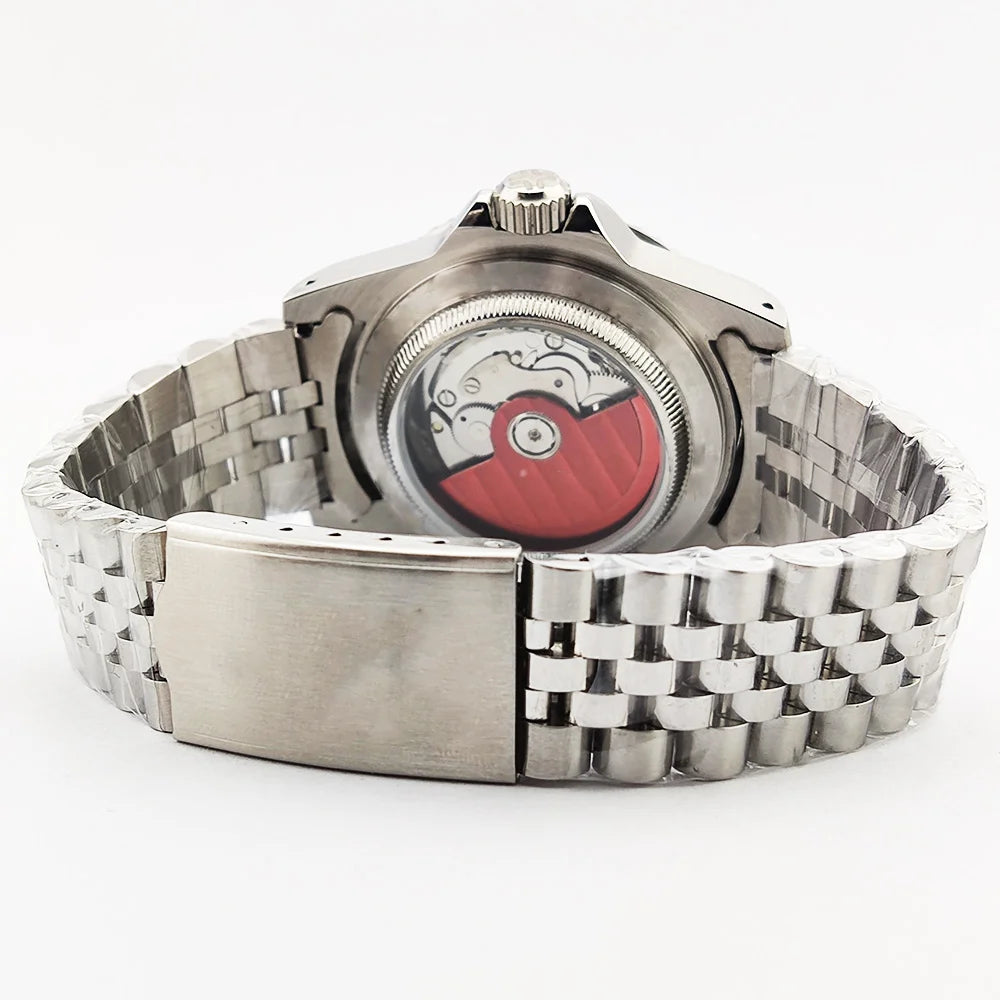 NH34GMT Men's 120 clicks bezel Waterproof Luxury Men's 39.5mm domed glass Mechanical Clock Dive NH34 modify Automatic watch