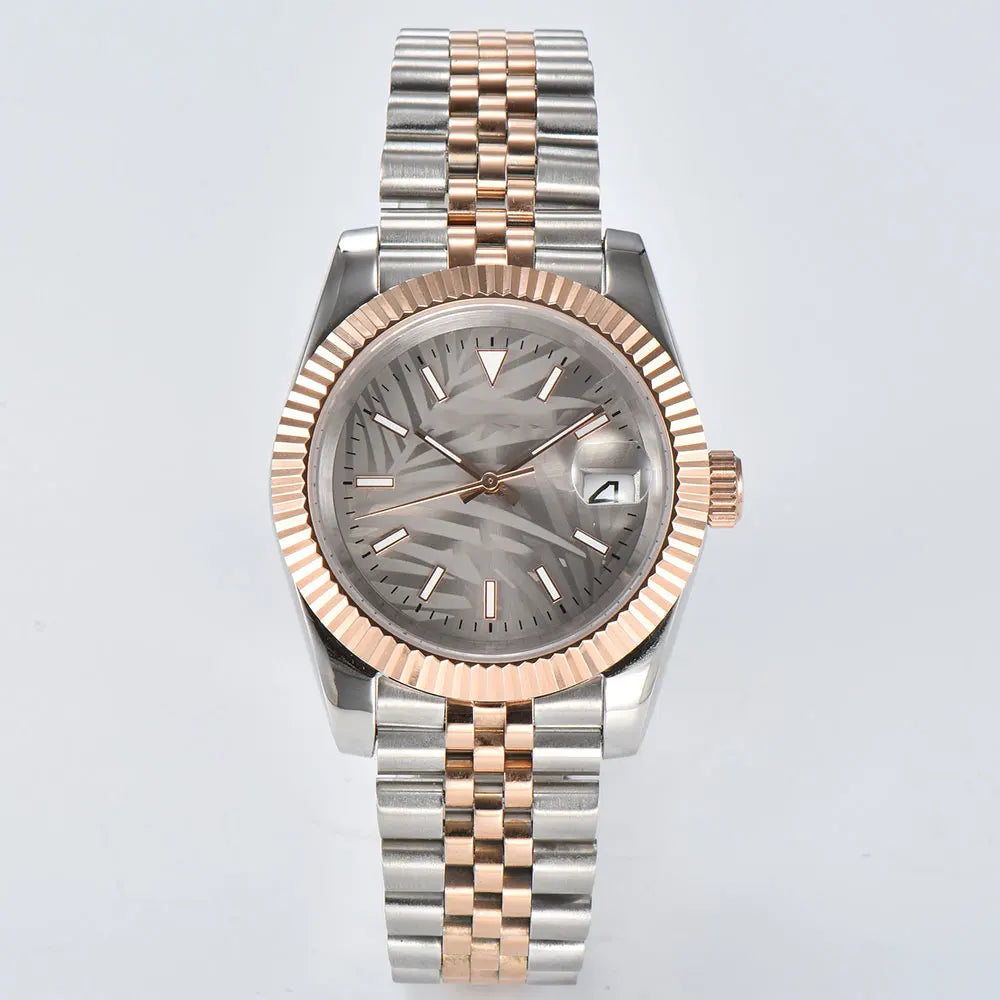 watches Men 36mm/39mm Automatic mechanical Rose Gold watch NH35 stainless steel sapphire waterproof 10Bar C3 green luminous
