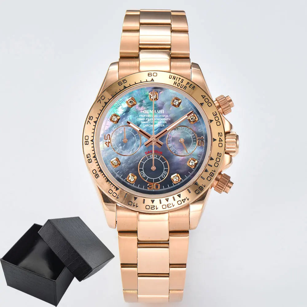 VK63 watches 39.3mm Luxury Watch Men's Chronograph New Men's watch vk63 case rose gold VK63 Men's Chronograph Waterproof 10ATM