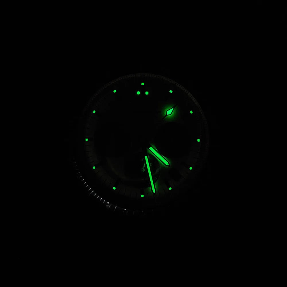 41mm Casual Vk63 Movement Watch Men's waterproof black case OUMASHI Chronograph Calendar Luminous Watch
