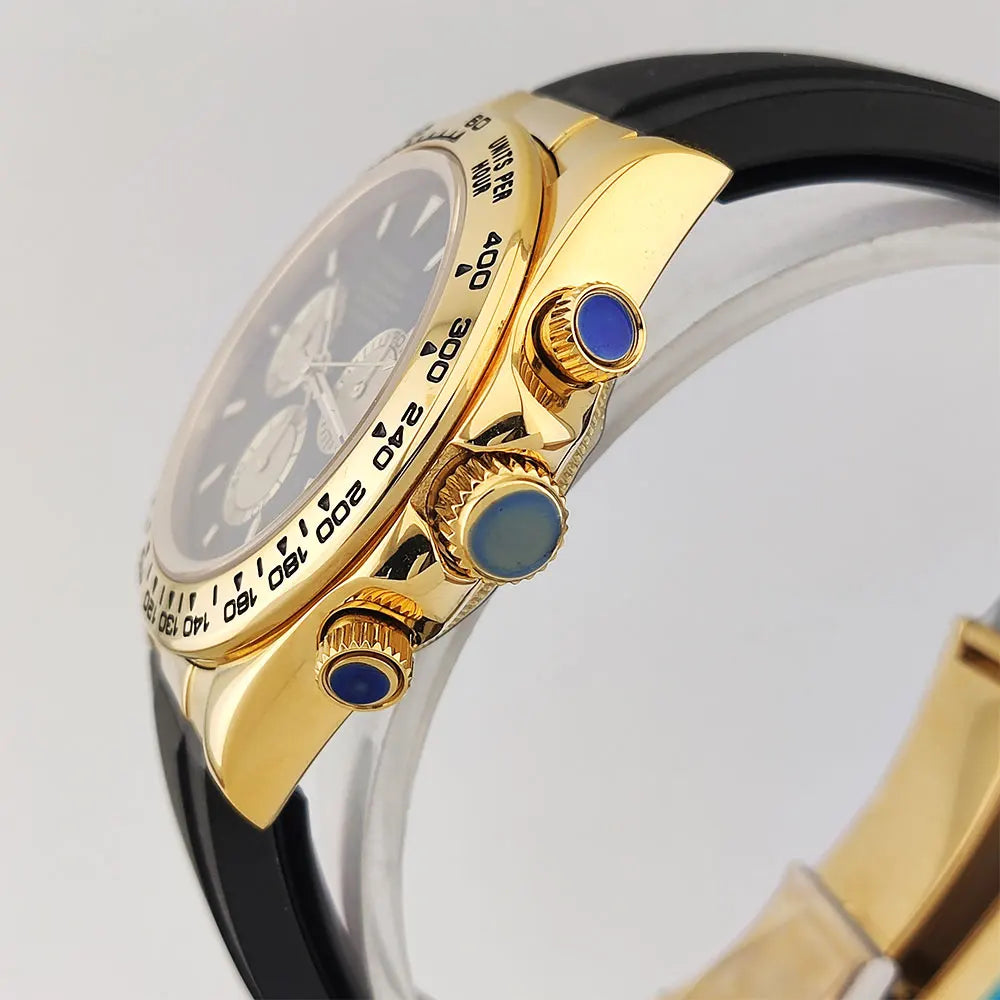 Luxury men's watch gold Chronograph Equation Racing Men Automatic Mechanical Watch Waterproof 10ATM Sapphire 4801 4130 Movement