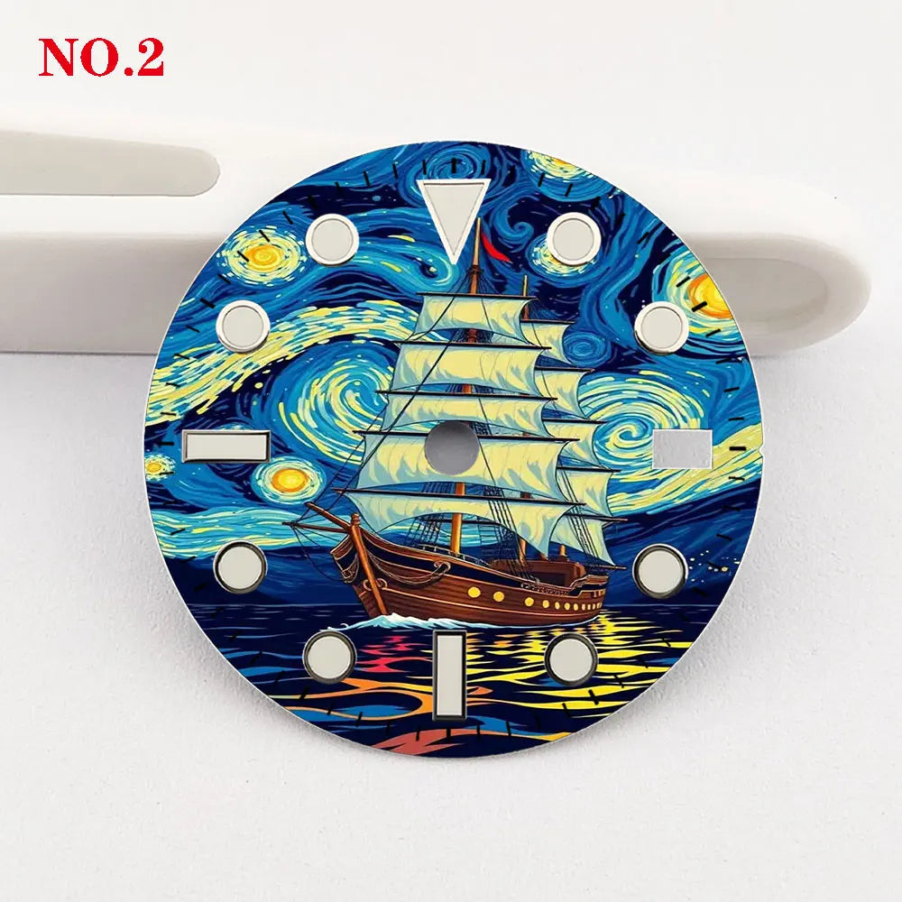 Voyage under the Starry Sky 28.5mm dial NH35 dial Creative color-printed dial is suitable for NH35/36 movement watch accessories