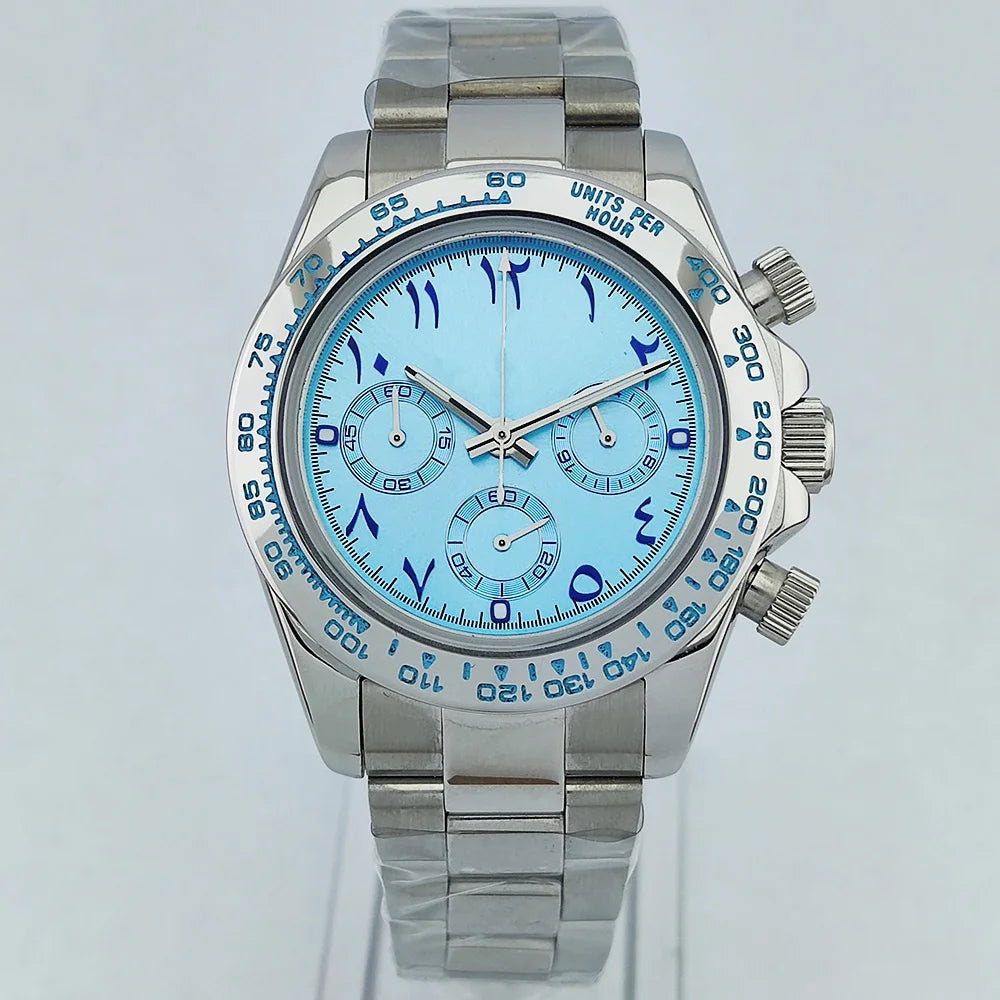 39.3mm watch VK Series 63 Men's watch Arabian Dial Men's watch Luxury Quartz watch VK63 Sport Chronograph Sapphire Glass watches