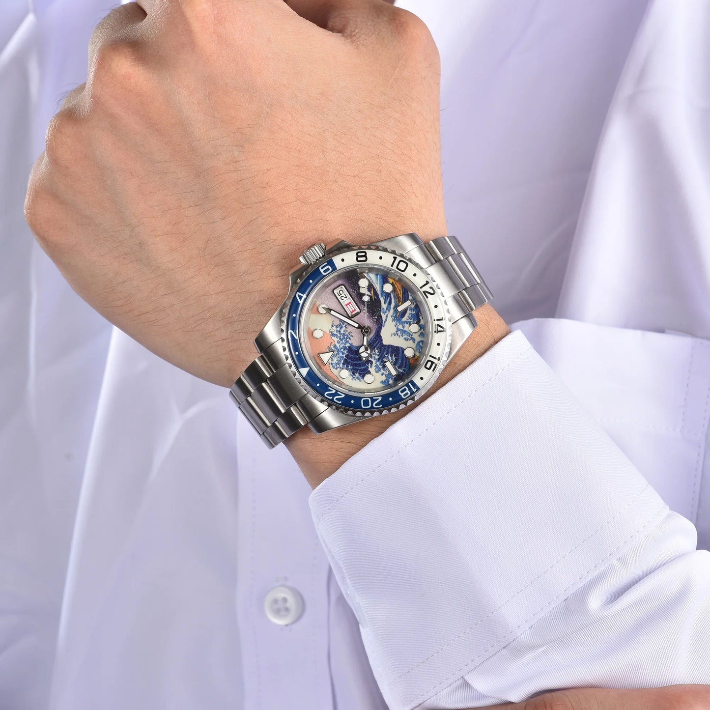 watch 40mm Diver's men NH35A automatic mechanical watch Stainless steel case sapphire glass waterproof 10atm C3 watch