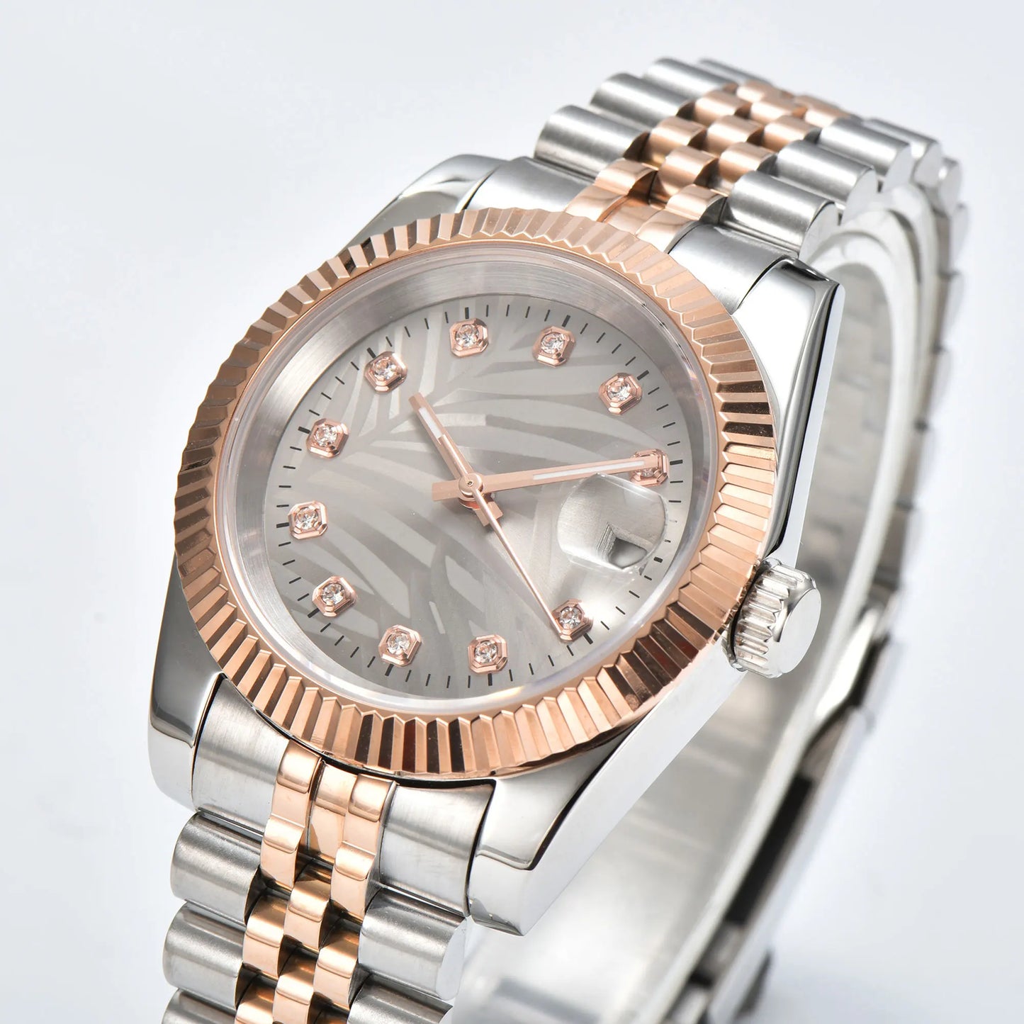 watches Men 36mm/39mm Automatic mechanical Rose Gold watch NH35 stainless steel sapphire waterproof 10Bar C3 green luminous