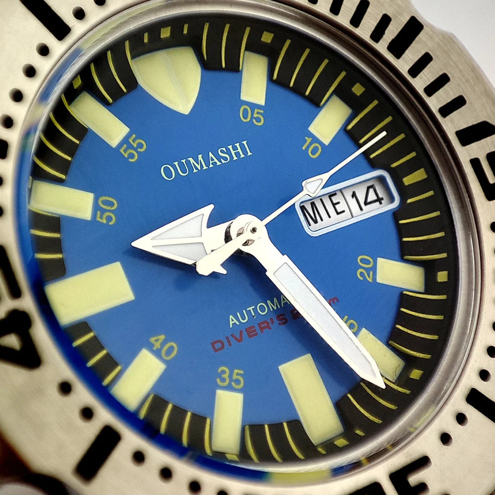 men watch NH36 movement 20ATM waterproof steel watch Men's Red teeth Sea monster automatic mechanical watch sports diving watch