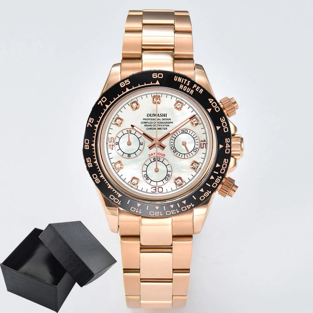 VK63 watches 39.3mm Luxury Watch Men's Chronograph New Men's watch vk63 case rose gold VK63 Men's Chronograph Waterproof 10ATM