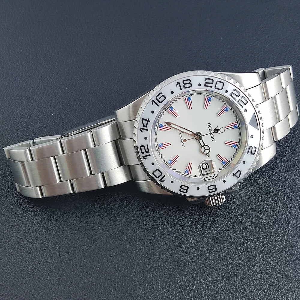 NH35 Watch 40.8mm Men's watch Super Luminous Flag Dial Stainless Steel sapphire Glass Men's luxury watch waterproof 10ATM