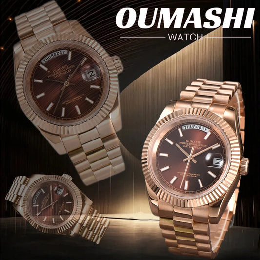 39mm Men's watch 8285 Watch Chocolate Dial Stainless Steel sapphire Glass Men's Automatic Watch 10bar Waterproof miyota 8285