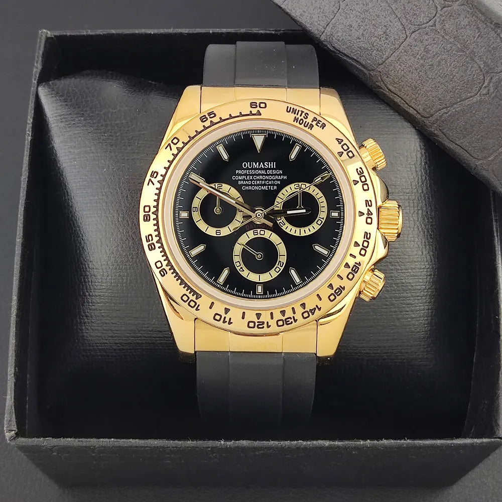 Luxury men's watch gold Chronograph Equation Racing Men Automatic Mechanical Watch Waterproof 10ATM Sapphire 4801 4130 Movement