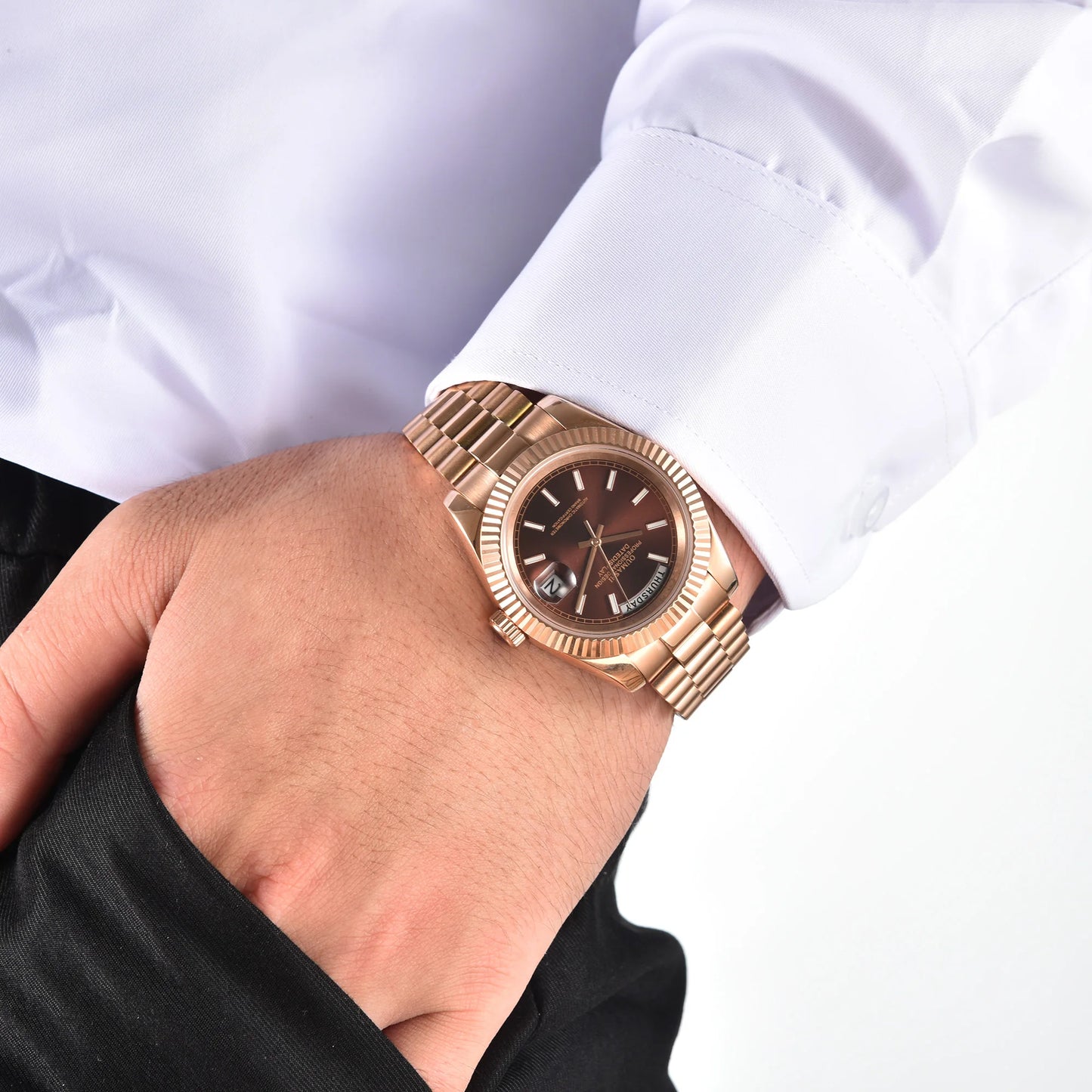39mm Men's watch 8285 Watch Chocolate Dial Stainless Steel sapphire Glass Men's Automatic Watch 10bar Waterproof miyota 8285