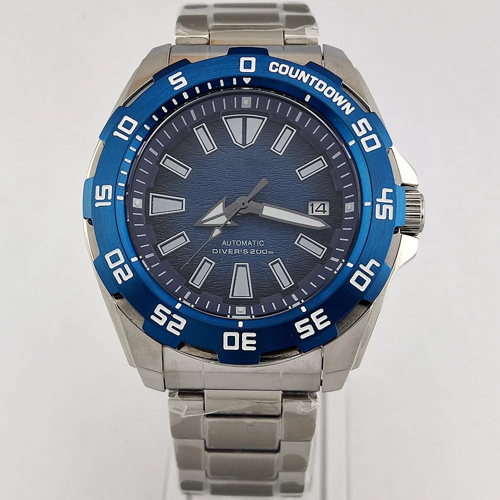 44mm Watch NH35 Sapphire glass luminous diving 200 meters dial 316L stainless steel automatic mechanical watch NH35 movement