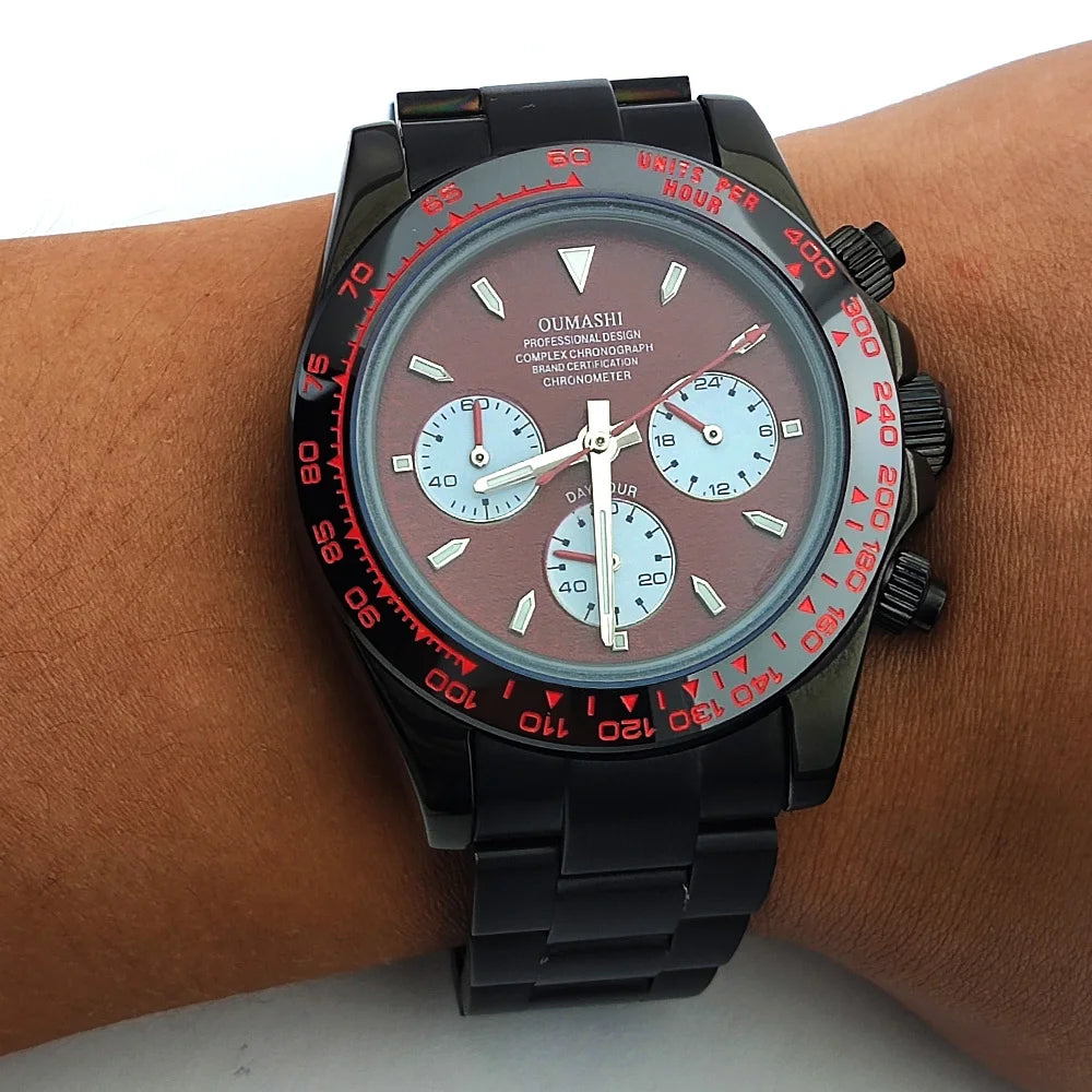 luxury 39.3mm watches VK63 Watch New Custom dial Men's watch Luxury quartz watch VK63 Sport Chronograph Sapphire Glass watch men