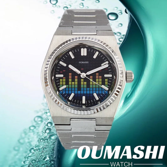 Watch Luxury 39.6mm Men's Mechanical Automatic Luminous C3 AR Sapphire glass NH35 100m waterproof Music Festival Watch for men