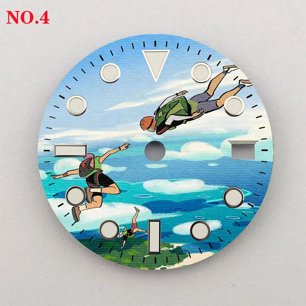 Watch dial 28.5mm NH35 dial  custom dial color printing watch components are suitable for NH35/36 movement
