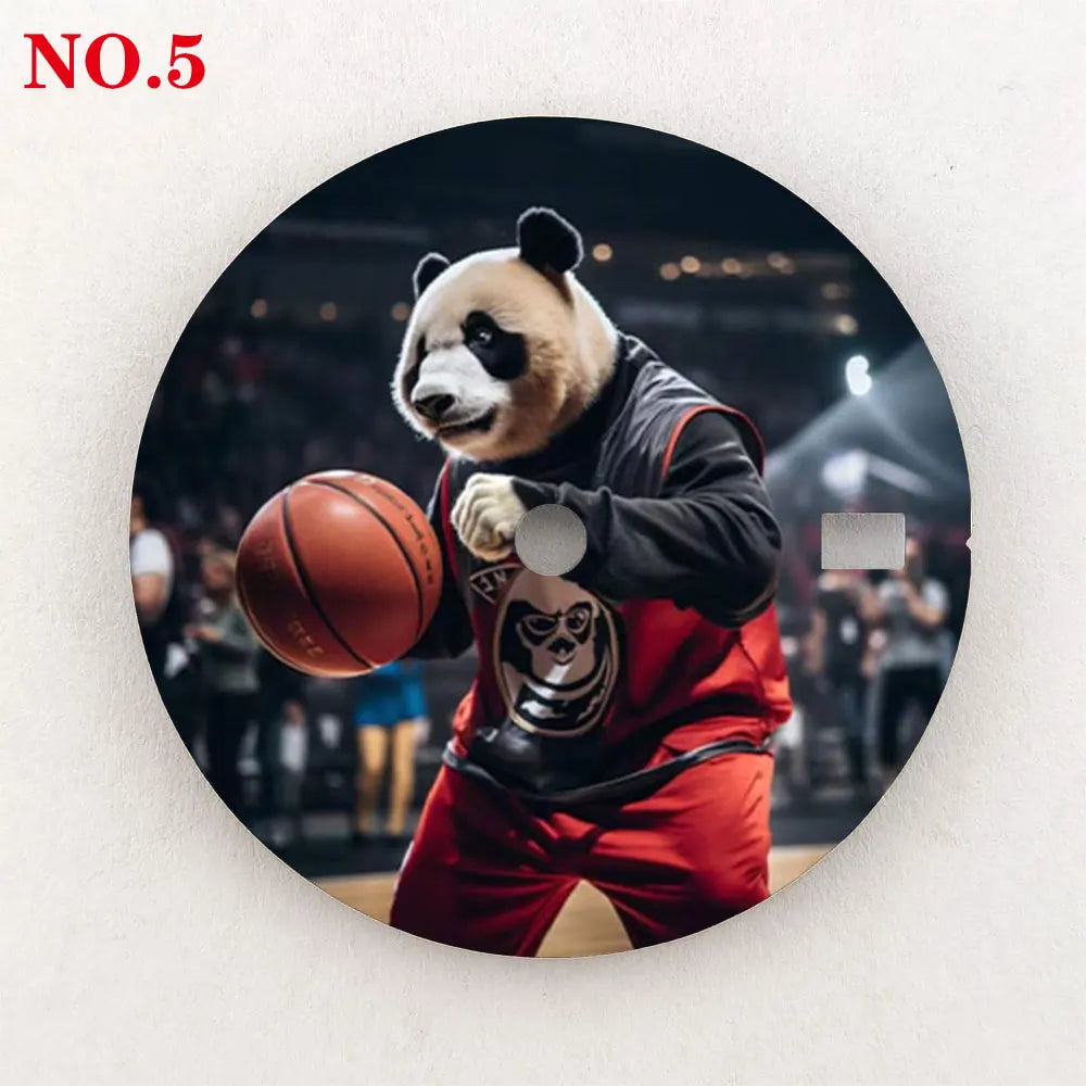 Watch dial 28.5mm NH35 dial custom-made Panda Warrior dial, color printing, watch components are suitable for NH35/36 movement