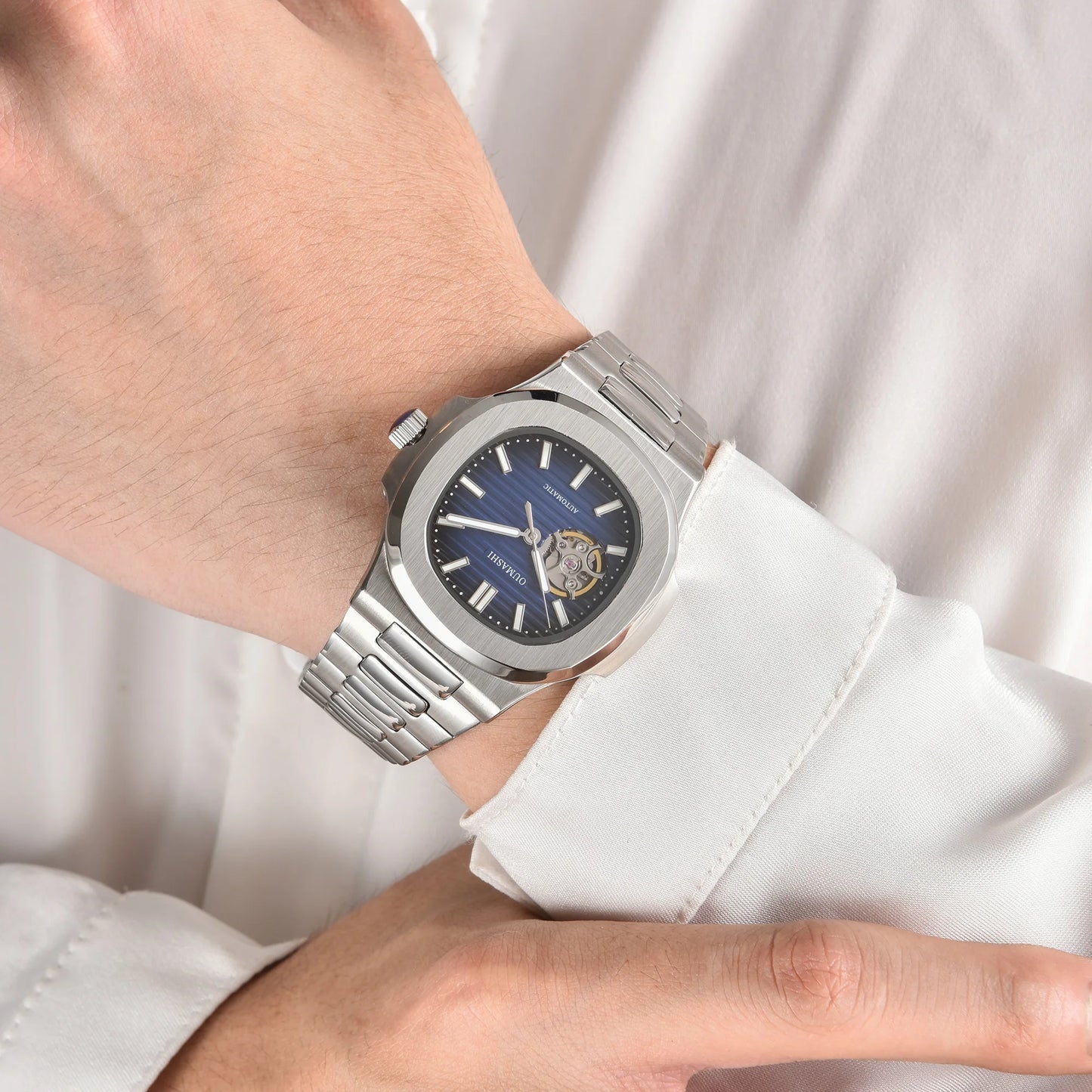 Automatic NH38a Watch 43mm Men's Watch Mechanical Hollow Watch 316L Stainless steel sapphire glass shell waterproof watch 10ATM