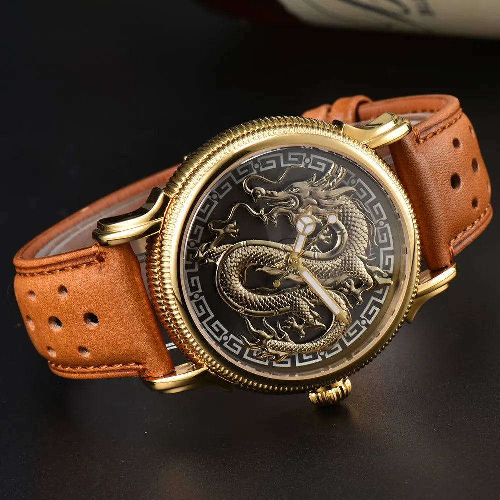 Miyota 8215 Sport Men's Watch will spin Dragon Swim Waterproof 5ATM clock Mechanical automatic Luxury Business watch clock