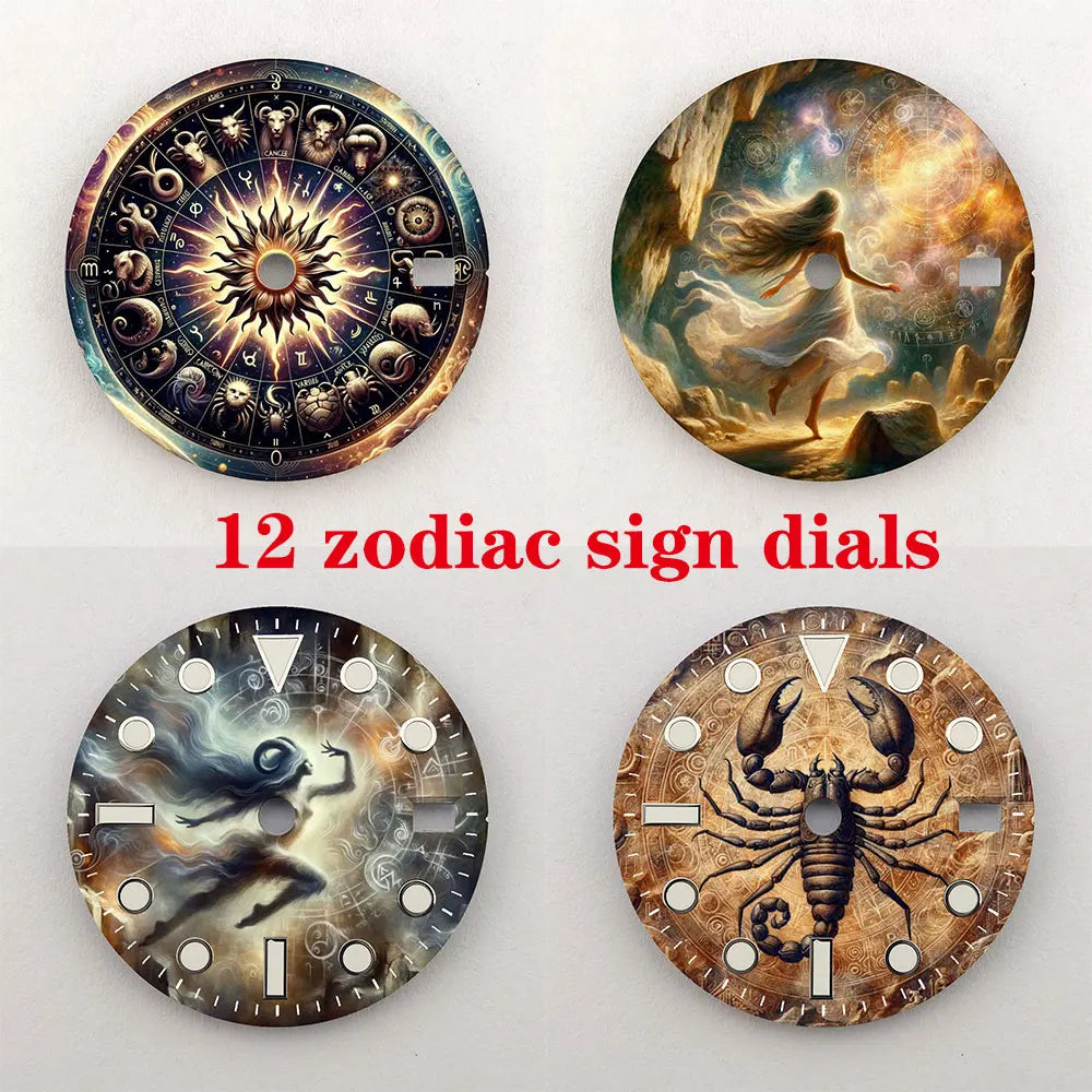 Watch dial NH35 28.5mm 12 zodiac custom dial color printing watch accessories are suitable for NH35/36 movement NH35 dial