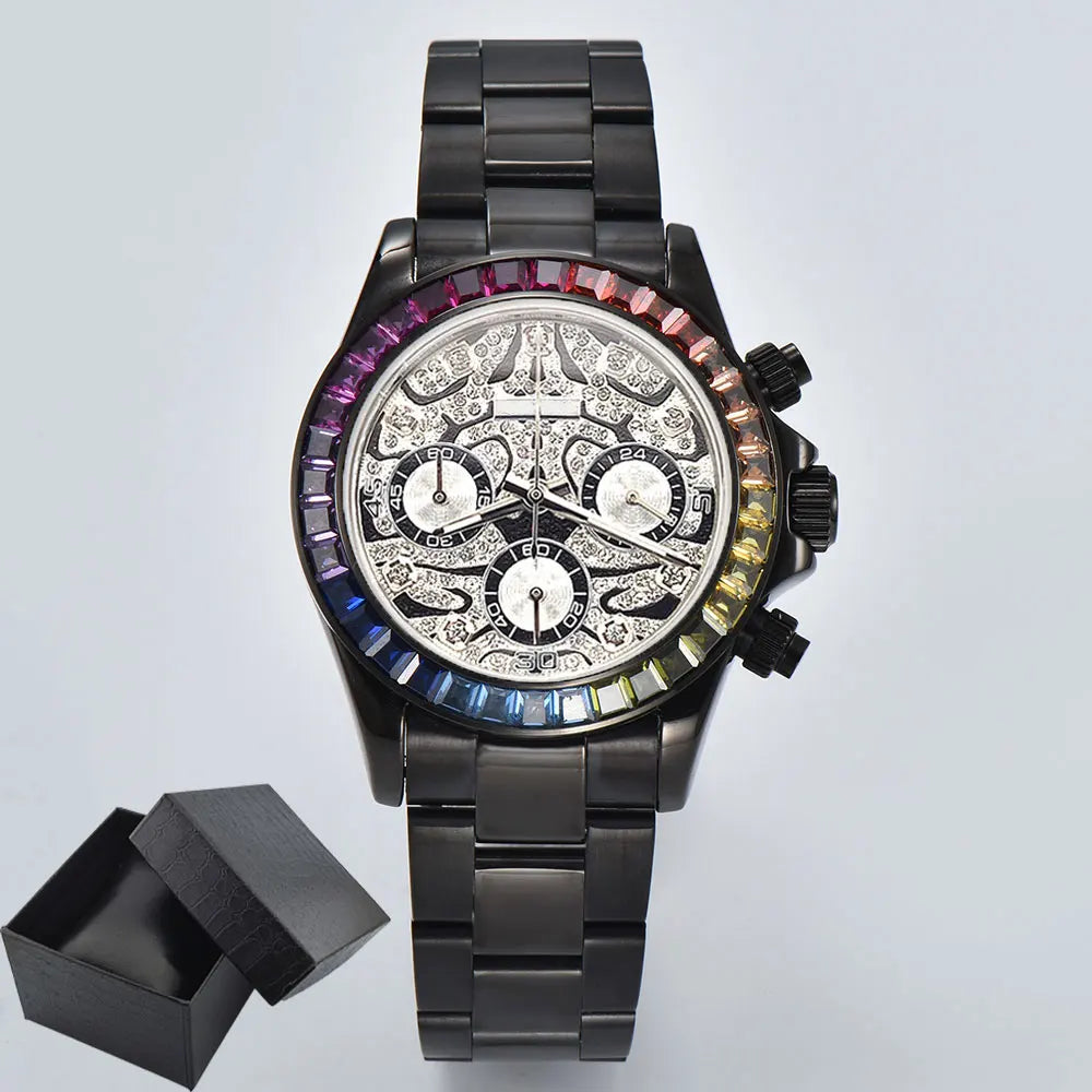 39.3mm Luxury Watches Men's Chronograph New gems watch Business Watch Men's VK63 Men's Chronograph watch VK63 Waterproof 10ATM