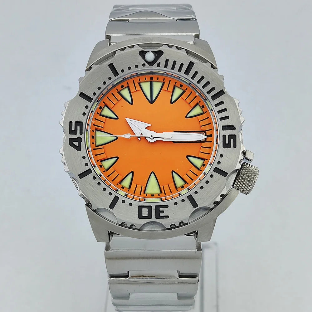 men watch NH36 movement 20ATM waterproof steel watch Men's Red teeth Sea monster automatic mechanical watch sports diving watch
