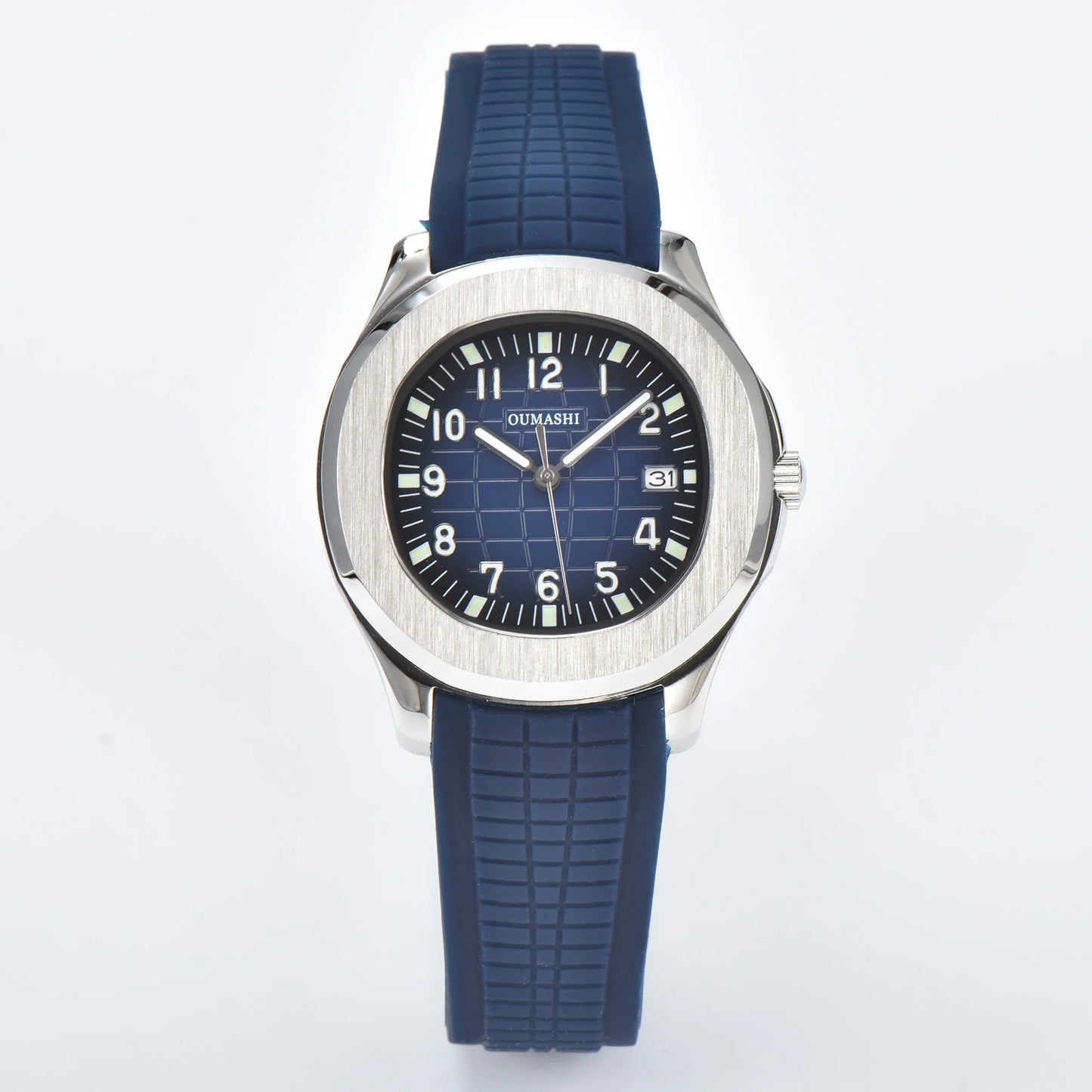 Men's Automatic Mechanical Watch NH35A Movement Stainless Steel Sapphire Glass Waterproof 10ATM Watch Rubber bracelet 21mm