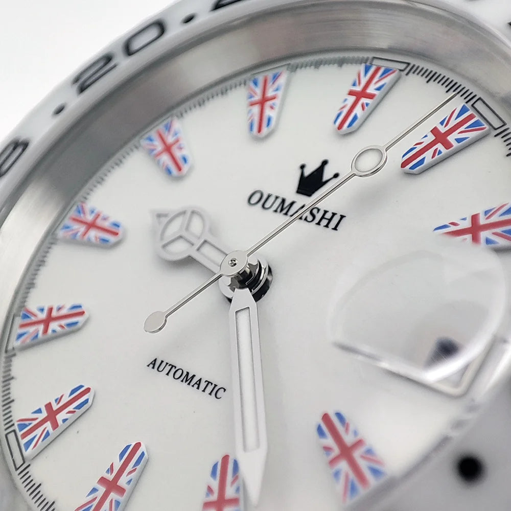 NH35 Watch 40.8mm Men's watch Super Luminous Flag Dial Stainless Steel sapphire Glass Men's luxury watch waterproof 10ATM