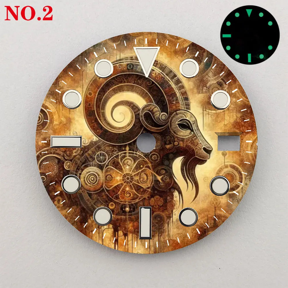 Watch dial NH35 28.5mm 12 zodiac custom dial color printing watch accessories are suitable for NH35/36 movement NH35 dial