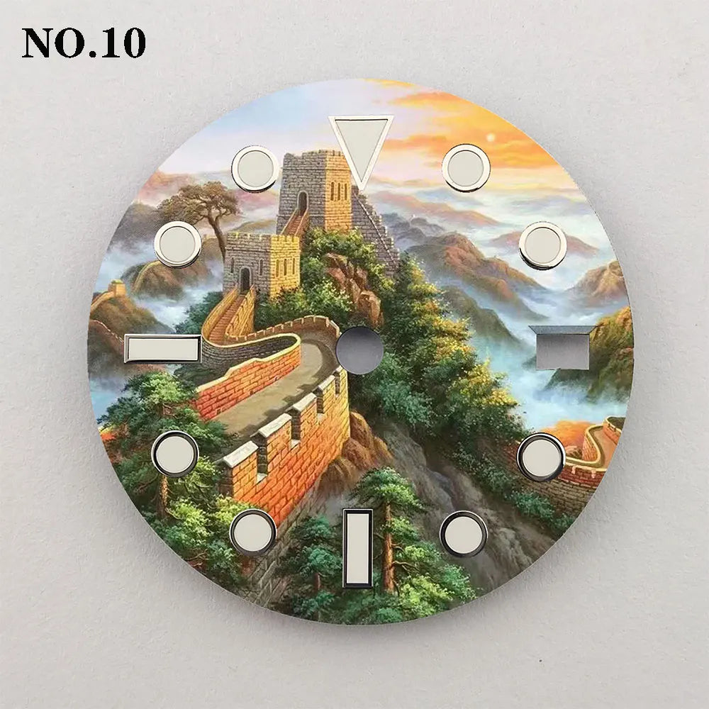 28.5mm NH35 dial from Beijing Great Wall Element Creative Color Printing Series is suitable NH35/36 movement watch accessories