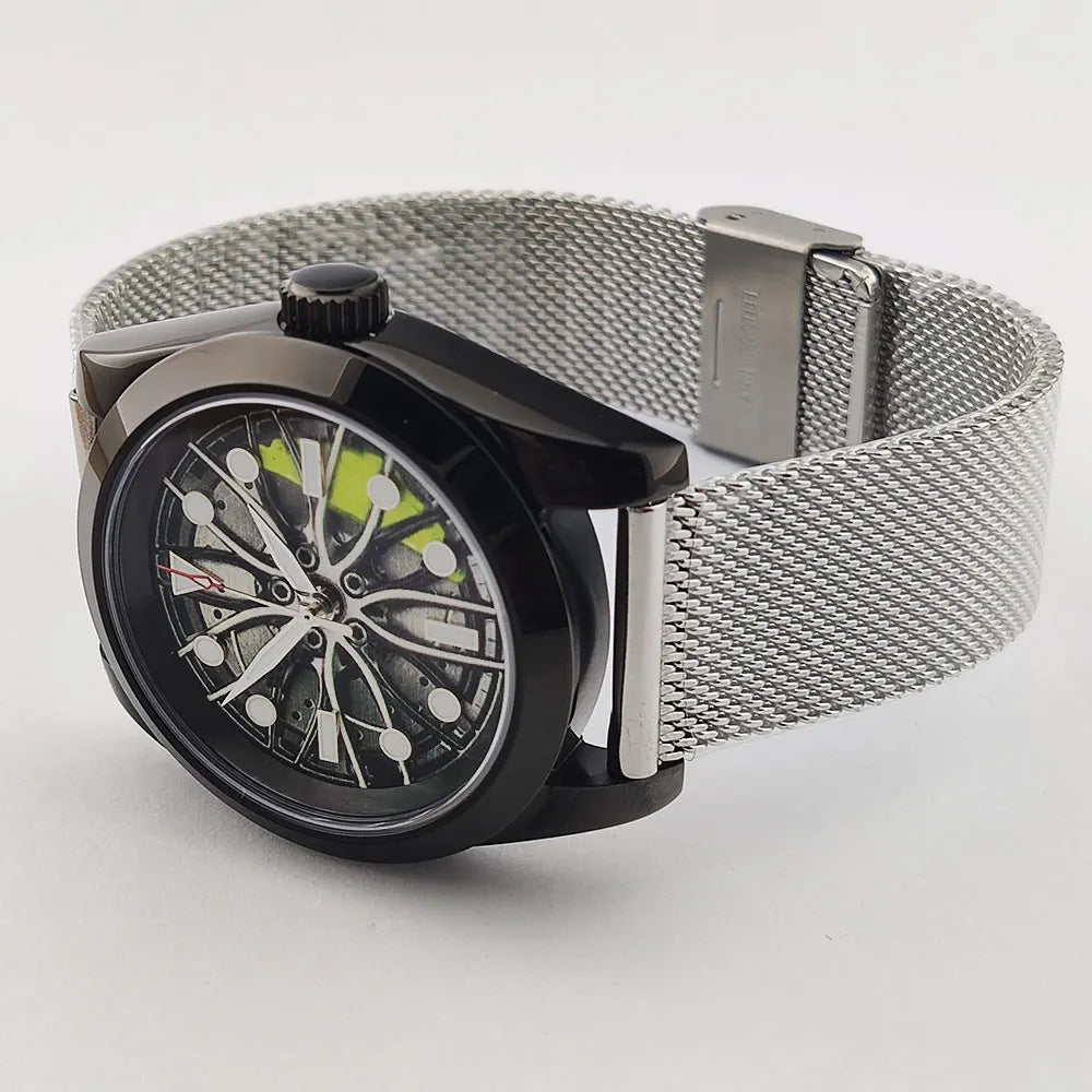 NH35 WATCH Men Watches Waterproof Rotary Sport Car Rim Man Luxury Watch Fashion Stainless Steel Men's mechanical watch