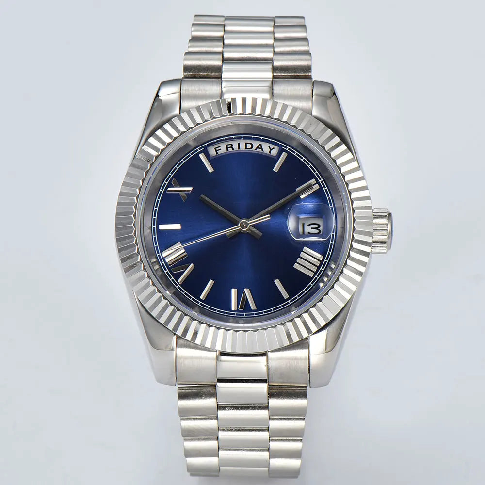 watch 8285 watches for men automatic movement mechanical watches Stainless Steel Sapphire Glass Case Waterproof Watch mens watch
