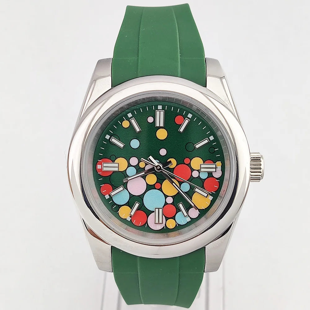 36mm/39mm Men's and women watches color bubble watch NH35 Mechanical watch sapphire glass waterproof watch rubber bracelet 20mm