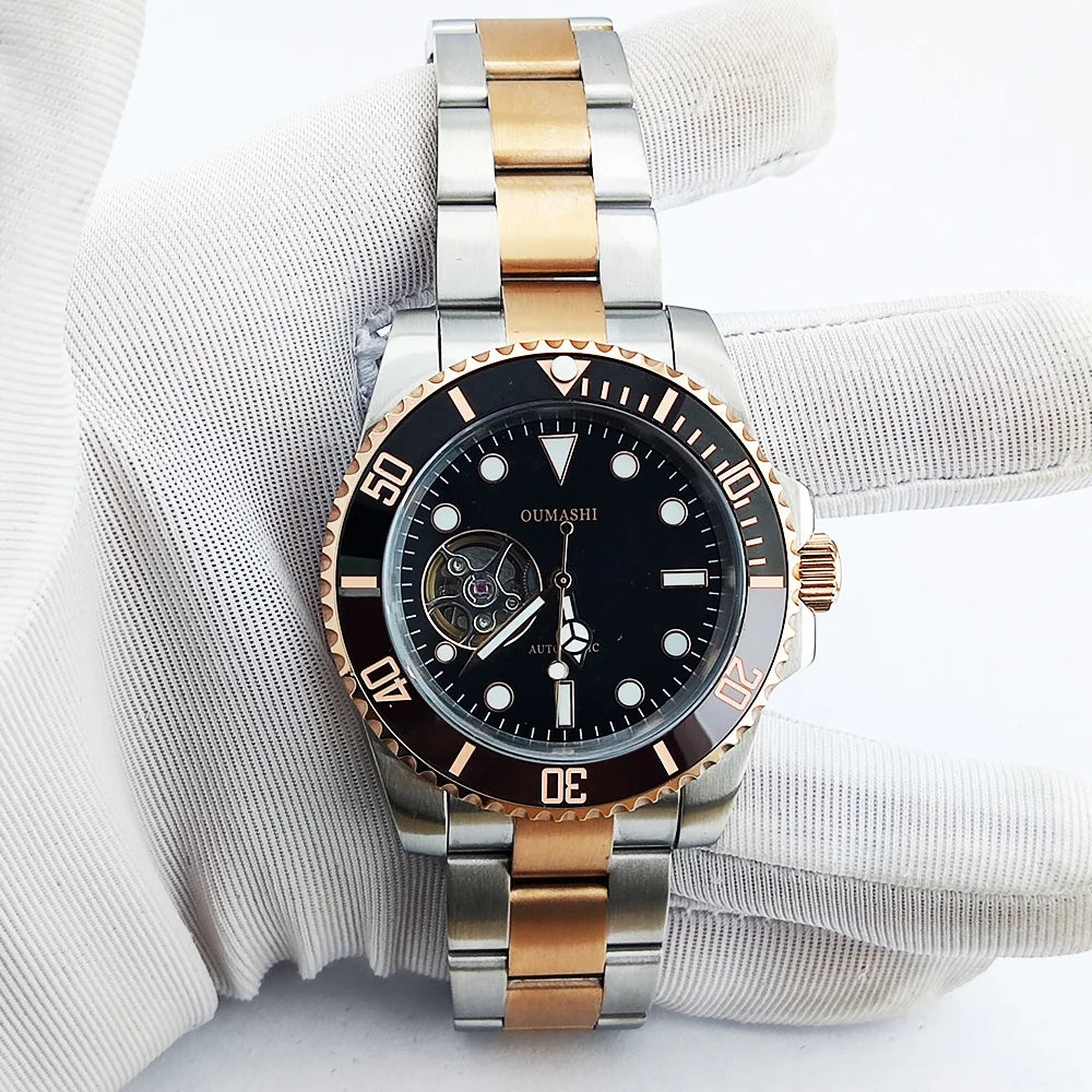 diving men watch 40.5mm NH38 automatic Men's watch Hollow dial dial sapphire glass luminous automatic watch NH38 movement