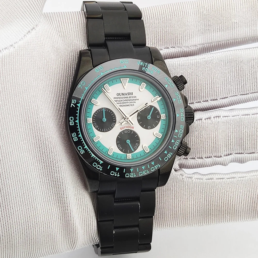 luxury 39.3mm watches VK63 Watch New Custom dial Men's watch Luxury quartz watch VK63 Sport Chronograph Sapphire Glass watch men