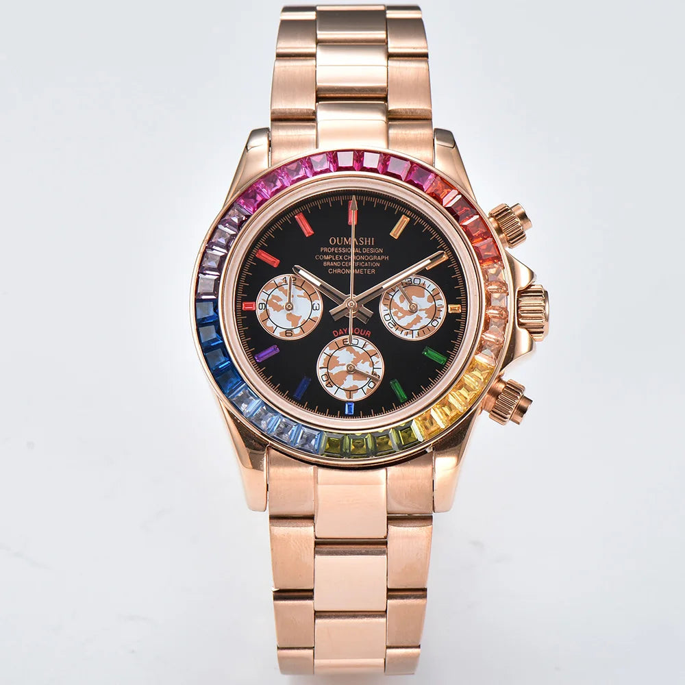Men's VK63 Chronograph Watch Sapphire glass stainless steel waterproof case Luminous solid case Men's sports watch