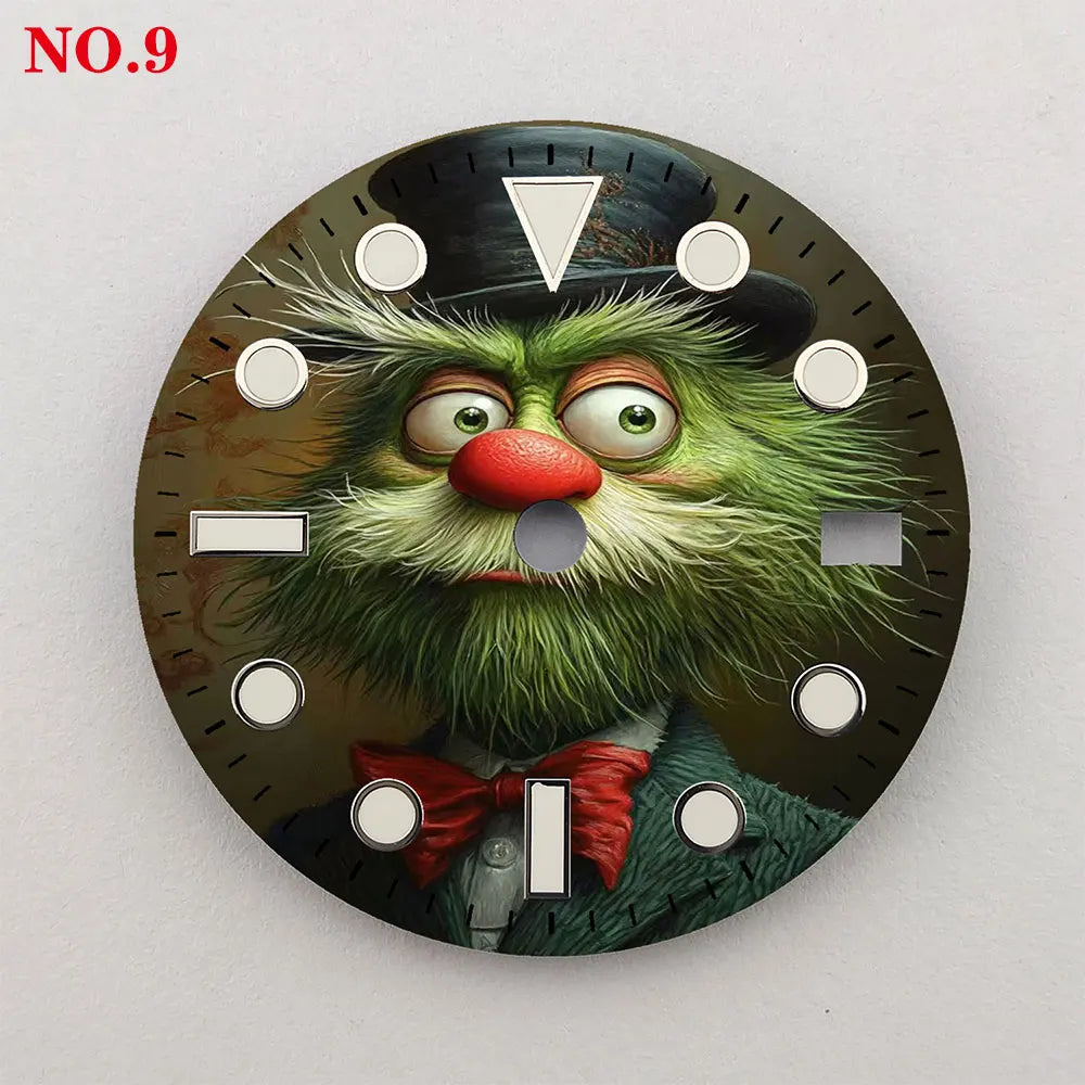 The 28.5mm animal element dial NH35 dial creative color-printed series dial is suitable for NH35/36 movement watch accessories