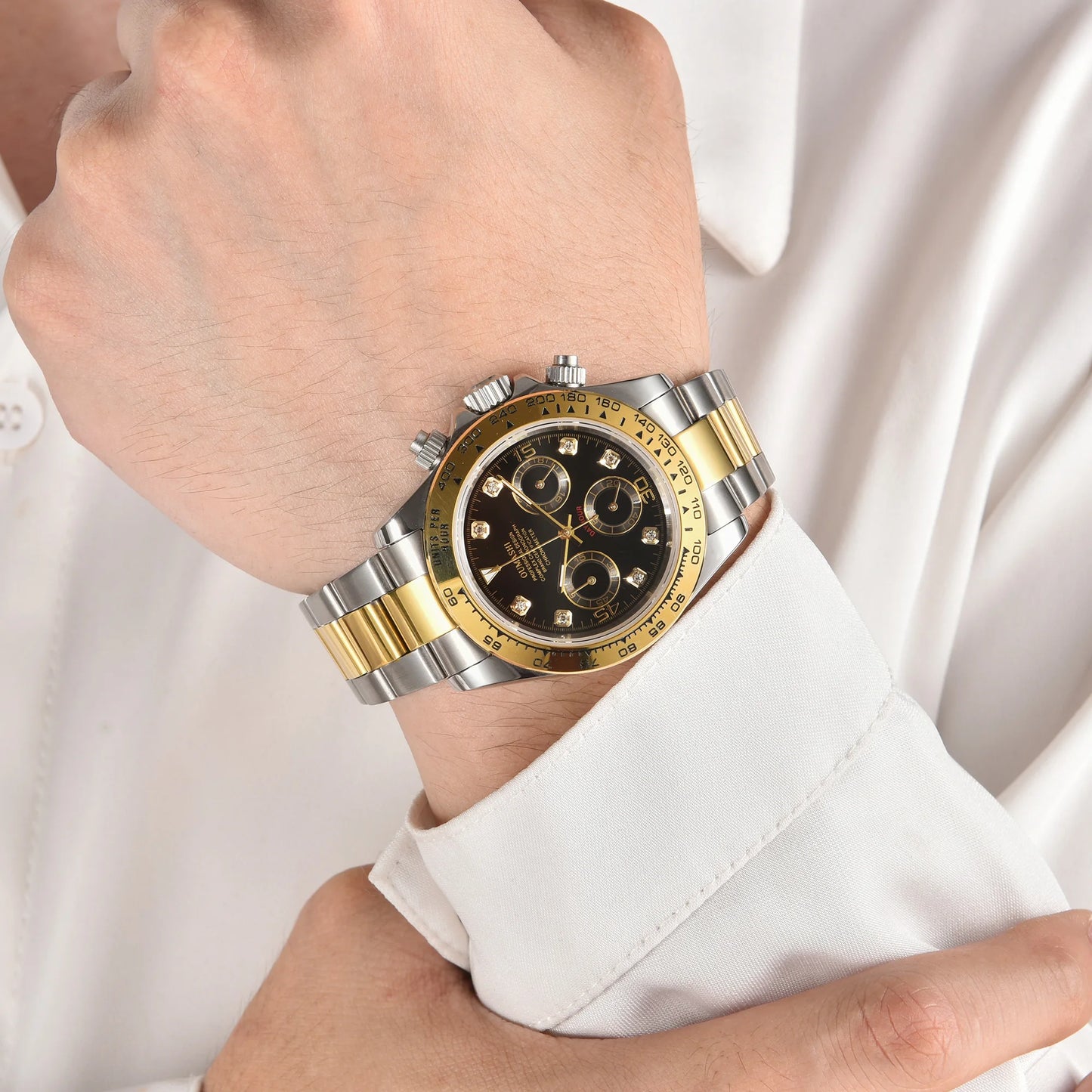 Luxury man 39.3mm quartz Chronograph Business Watch Men's VK Series 63 Sport Sapphire Glass Panda Dial Ceramic Bezel VK63 Watch