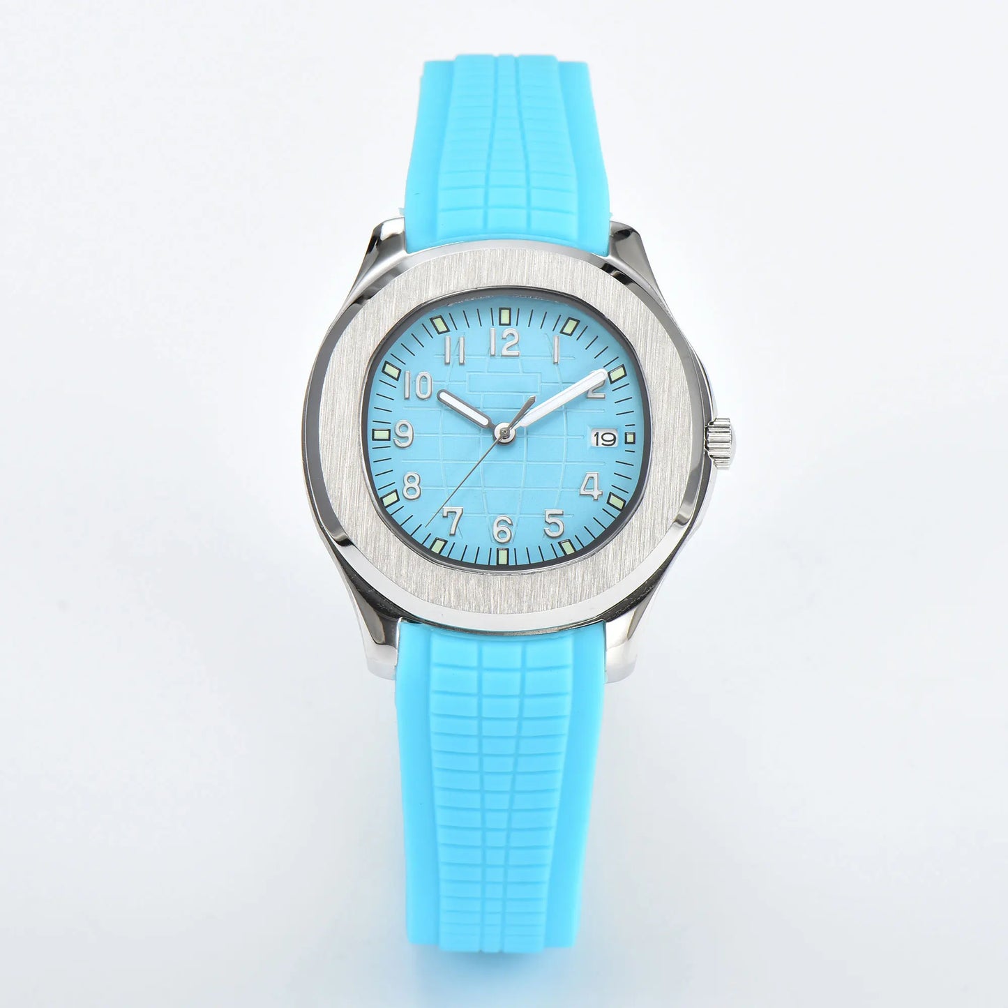 Men's Automatic Mechanical Watch NH35A Movement Stainless Steel Sapphire Glass Waterproof 10ATM Watch Rubber bracelet 21mm