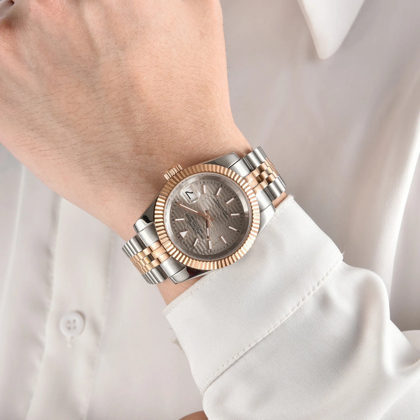 watches Men 36mm/39mm Automatic mechanical Rose Gold watch NH35 stainless steel sapphire waterproof 10Bar C3 green luminous