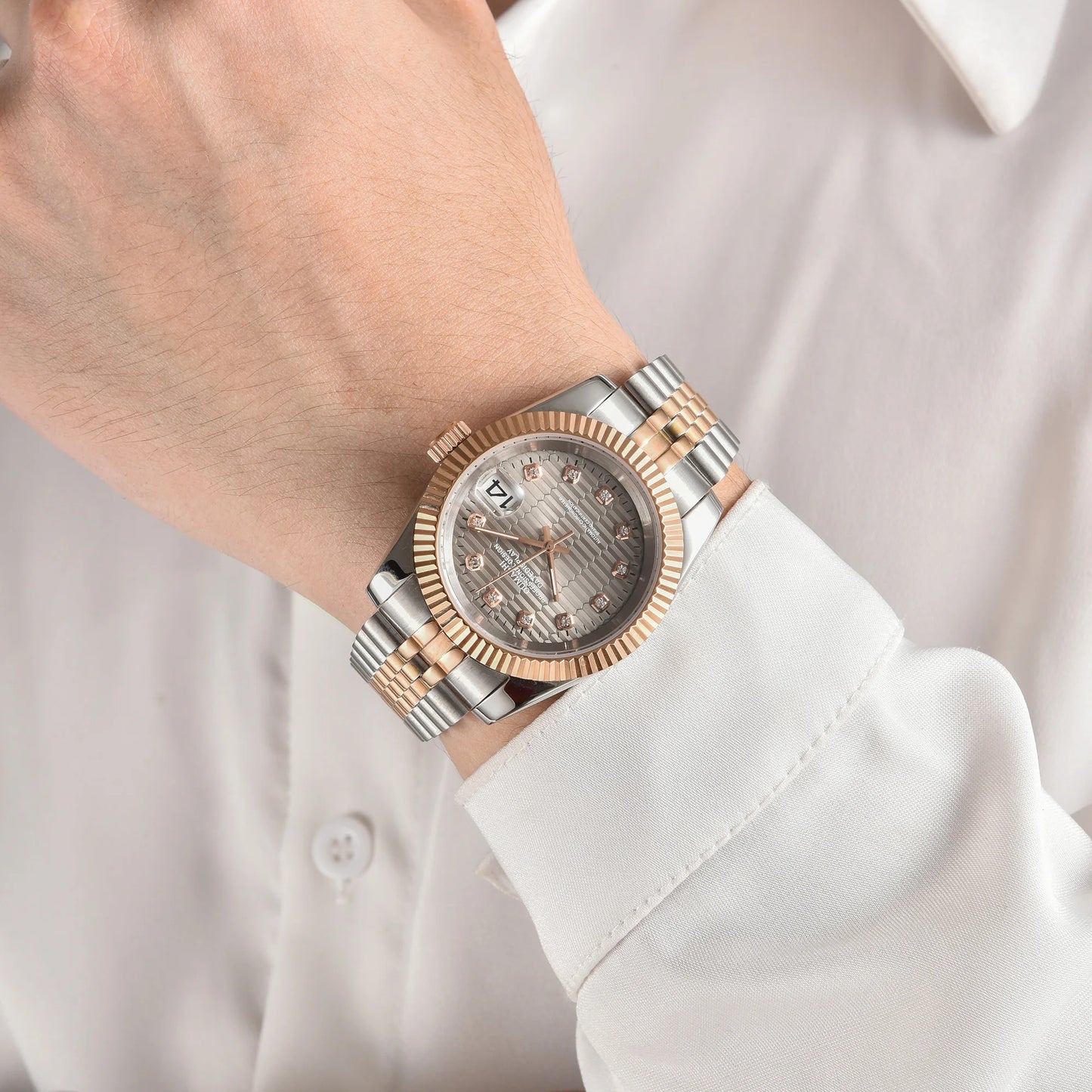 watches Men 36mm/39mm Automatic mechanical Rose Gold watch NH35 stainless steel sapphire waterproof 10Bar C3 green luminous