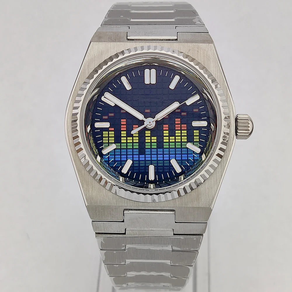 NH35A Watch Luxury 39.6mm Men's Mechanical Automatic C3 Luminous AR Sapphire NH35 100m waterproof Music Festival Watch for men