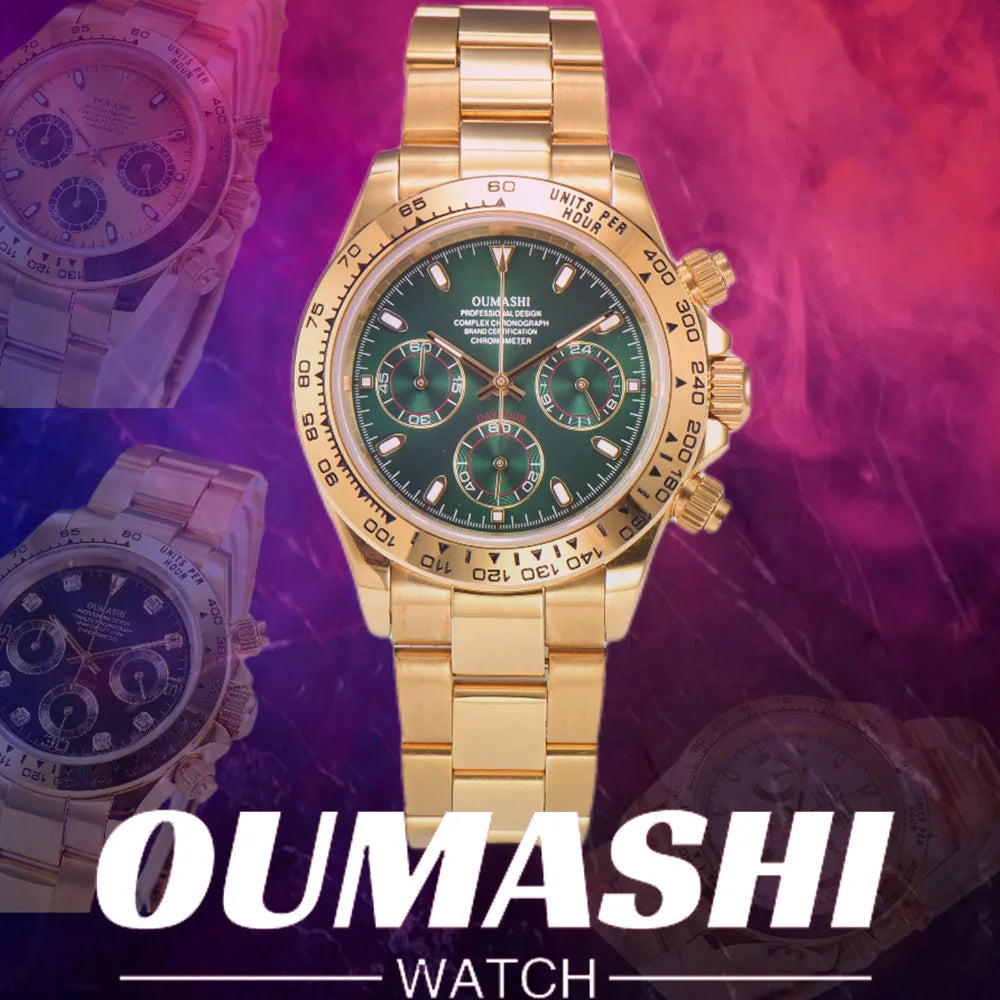 39.3mm Luxury Watch Men's Chronograph New Men's watch Business Watch Men's VK63 Men's Chronograph watch VK63 Waterproof 10ATM