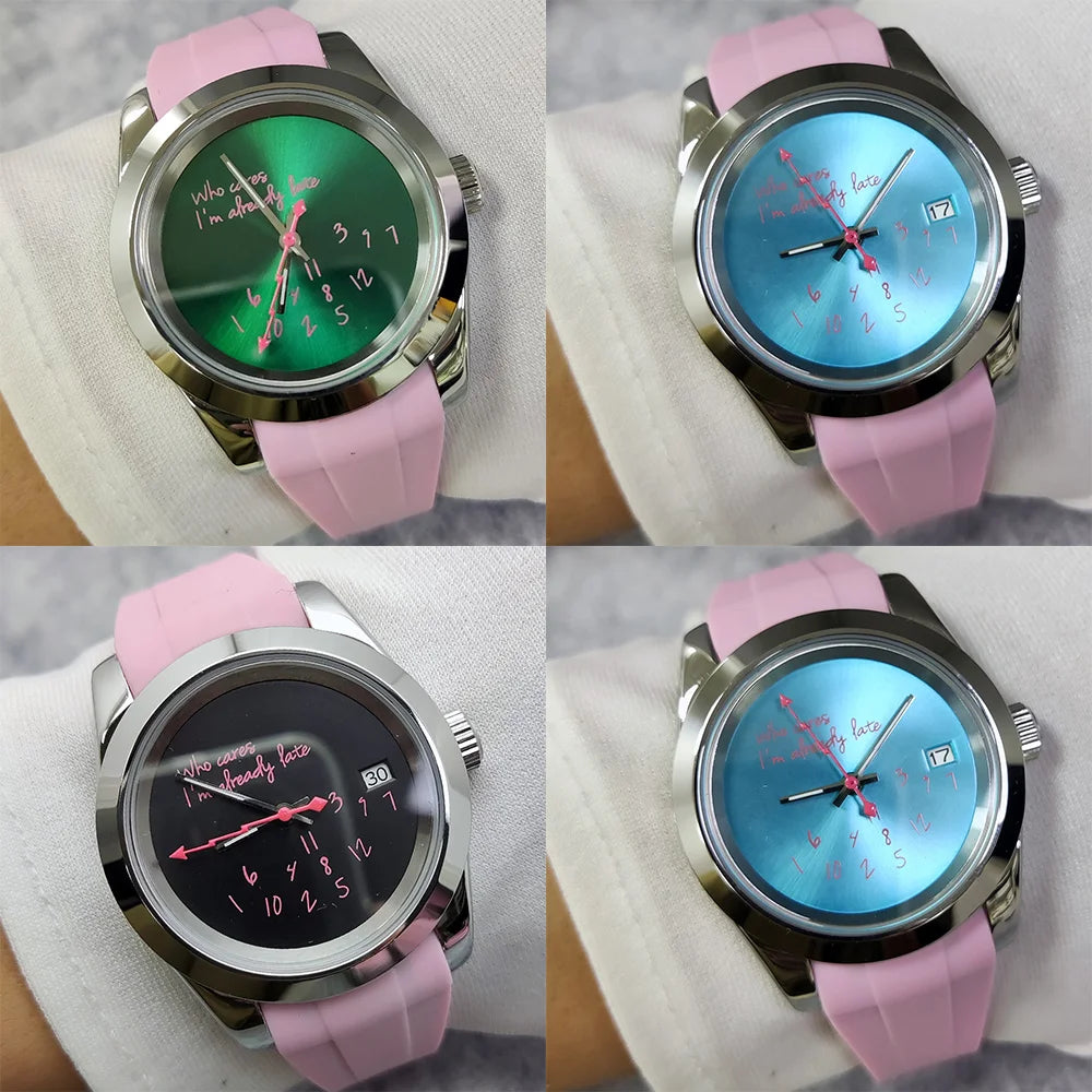 Hot sale NH35A watch for man Who cares if I'm already late NH35 Automatic Movement Sapphire glass 39mm NH35 watches