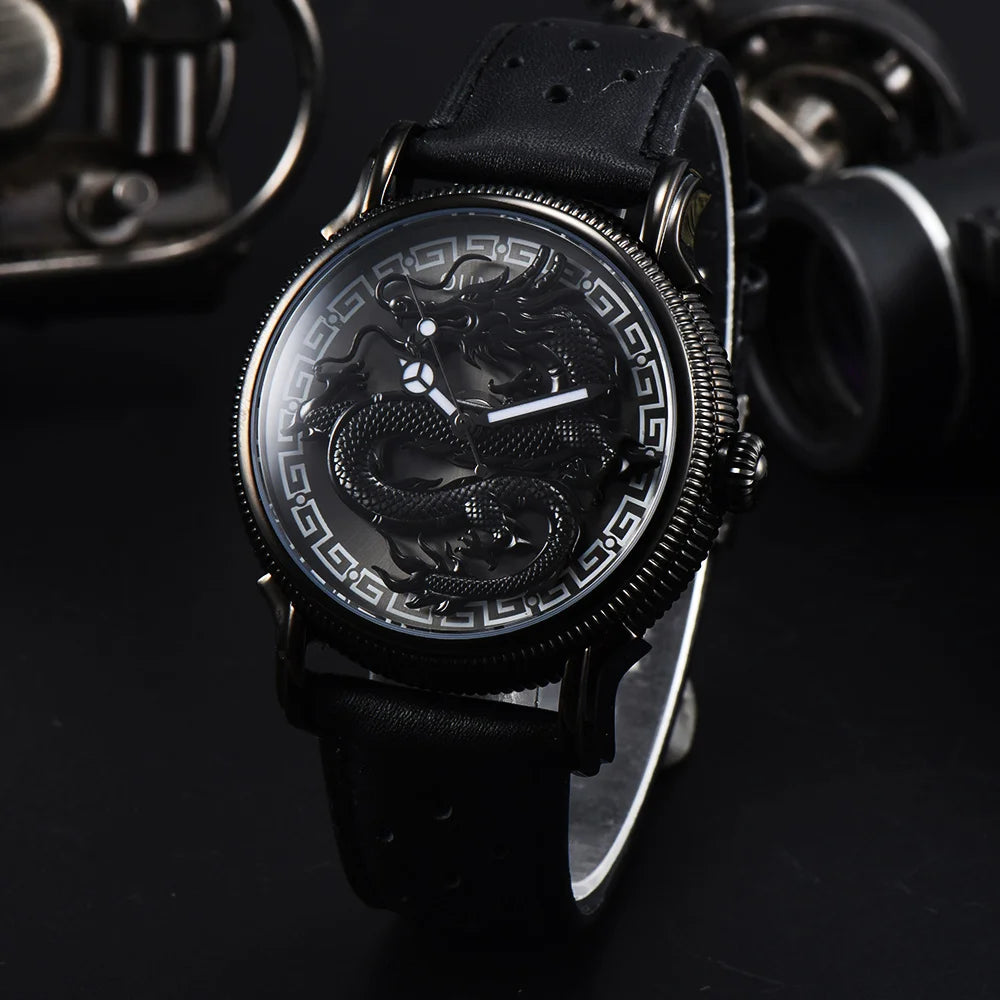 Miyota 8215 Sport Men's Watch will spin Dragon Swim Waterproof 5ATM clock Mechanical automatic Luxury Business watch clock