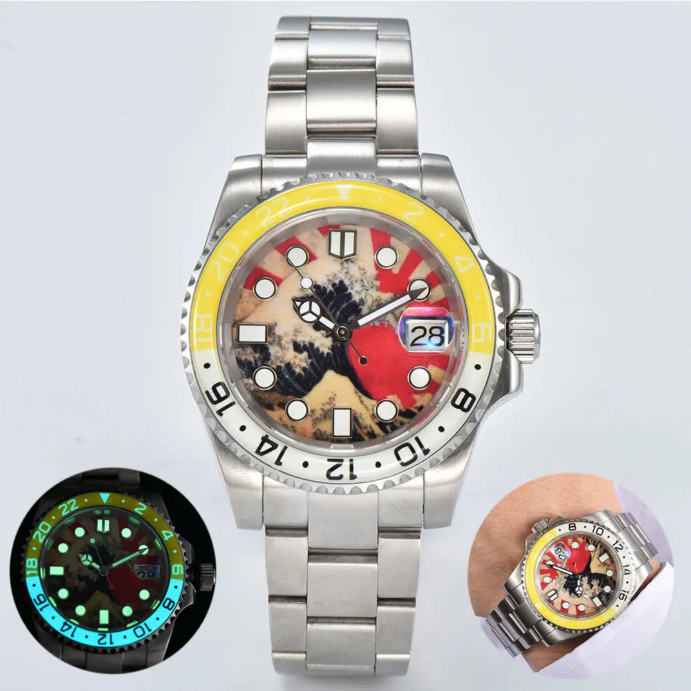 watch 40mm Diver's men NH35A automatic mechanical watch Stainless steel case sapphire glass waterproof 10atm C3 watch
