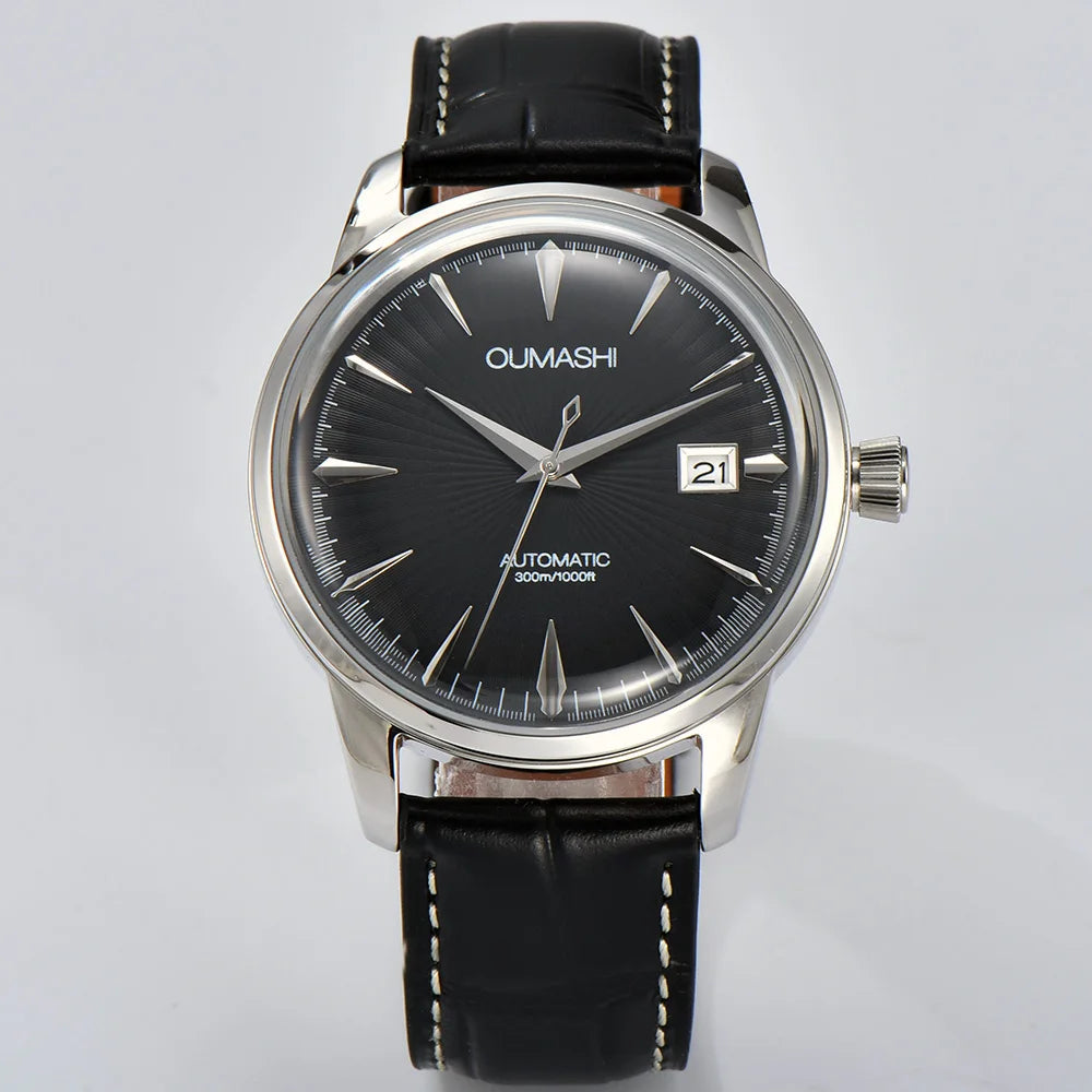 Cocktail watch 40.5mm watch Gemstone Series NH35 Automatic mechanical Men's Watch 10ATM Mineral glass waterproof leather strap